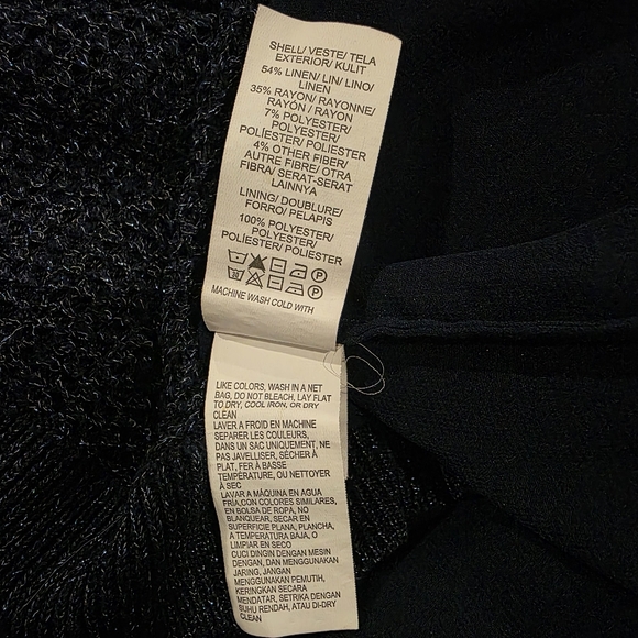 2 for $10 LUCKY BRAND Stretchy Blue Sparkle Sweater M - Picture 9 of 11